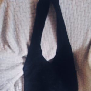 Lillian Vernon Black Suede Hobo bag